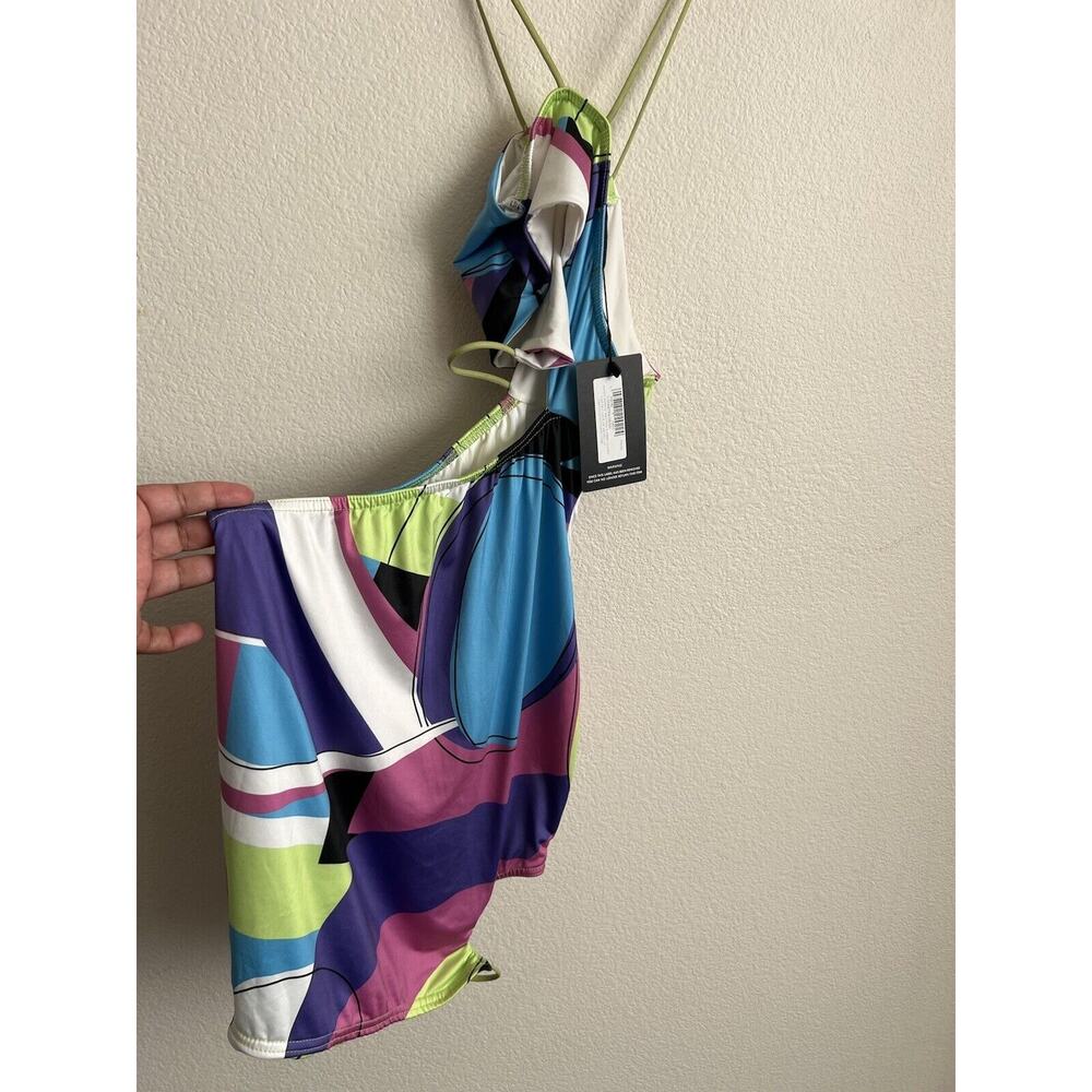 Pretty Little Thing Free Asymmetrical Cut Out Club Party Dress Womens Size 8 - Picture 5 of 10